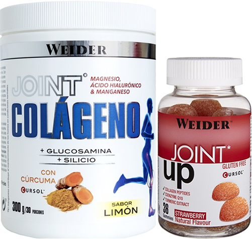 Pack Weider Joint Colageno + Glucosamina + Silicio 300 gr + Joint Up Gummies 36 Gominolas Pack Weider Joint Colageno + Glucosamina + Silicio 300 gr + Joint Up Gummies 36 Gominolas
