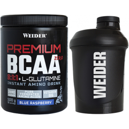 Pack Weider Premium BCAA Zero 8:1:1 + L-Glutamina 500 gr + Shaker Nano Negro 300 ml