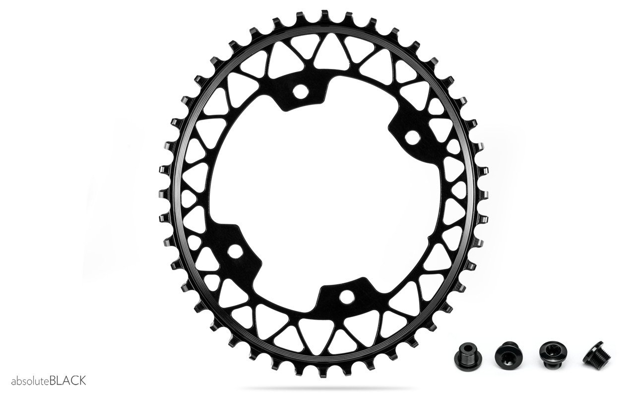 Absolute Black Plato Carretera/gravel Ovalado 1x 110/4 Bcd, Shimano 9100/8000/9000/6800 Black 50t + Tornillos Absolute Black Plato Carretera/gravel Ovalado 1x 110/4 Bcd, Shimano 9100/8000/9000/6800 Black 50t + Tornillos