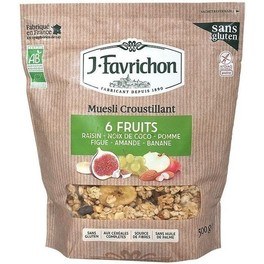 J.favrichon Crunchy Muesli 6 Frutas 500 G