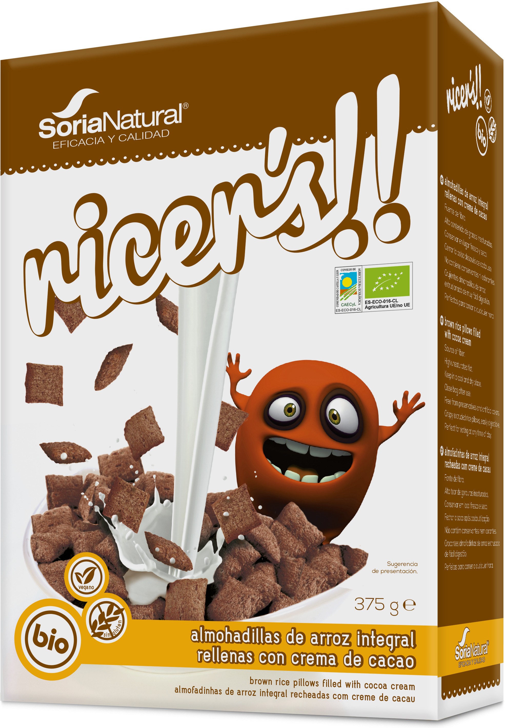Soria Natural Ricers Almohadilla S De Arroz C/ Chocolate 375 Gra Soria Natural Ricers Almohadilla S De Arroz C/ Chocolate 375 Gra