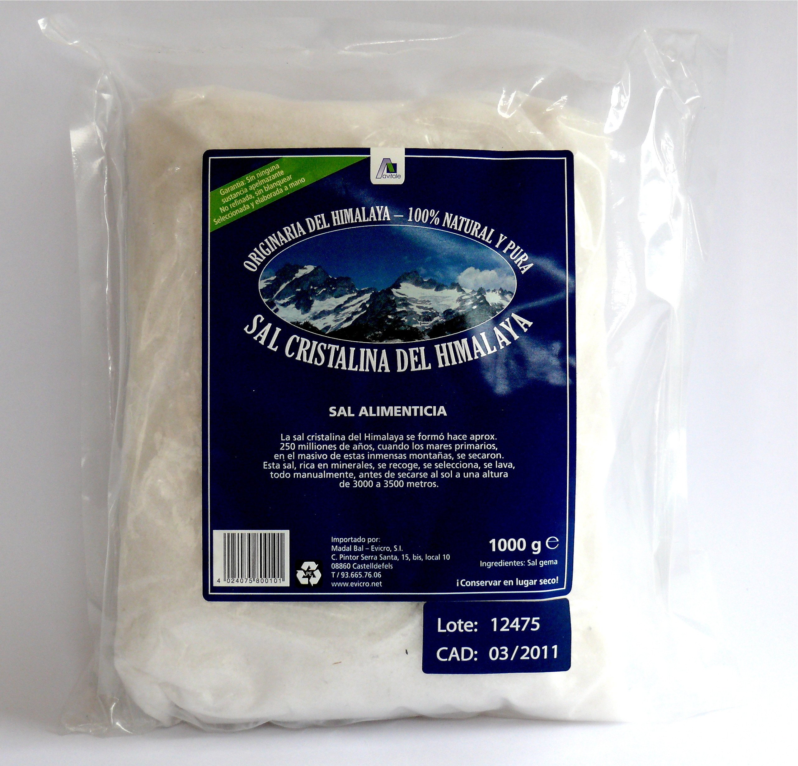 Madal Bal Sal Himalaya Molida Blanca 1kg Madal Bal Sal Himalaya Molida Blanca 1kg