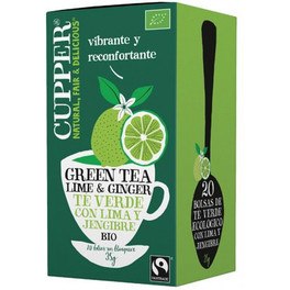 Cupper Green Tea Lime & Ginger Bio 20 Bolsas