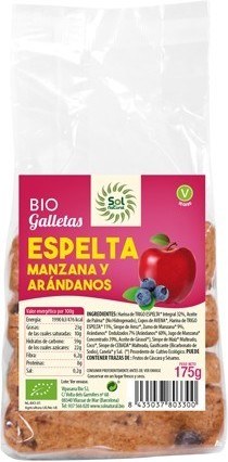 Solnatural Galletas Espelta Manzana-arandanos Bio 175 G Solnatural Galletas Espelta Manzana-arandanos Bio 175 G