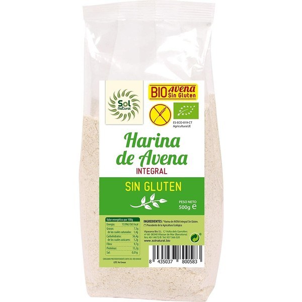 Solnatural Harina De Avena Sin Gluten Bio 500 G