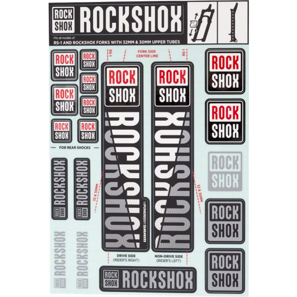 Adesivi Rockshox Rec Kit Barra 30/32/rs1 Bianco