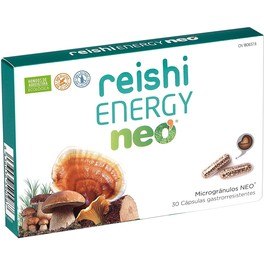 Neo Reishi - Energy 30 Cápsulas - Complemento Alimenticio Que Aumenta la Energía y Reduce la Fatiga - Con Hongos Ecológicos