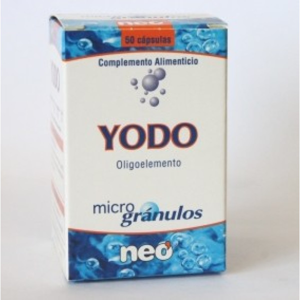 Neo - Spurenelement Jod in Mikrogranulat - 50 Kapseln - Nahrungsergänzungsmittel für eine gesunde Haut und eine gute hormonelle Gesundheit