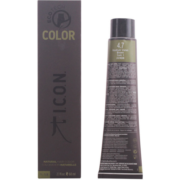 Icône. Ecotech Color Couleur Naturelle 4.7 Brun Violet Moyen 60 Ml Unisexe