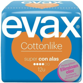 Evax Cottonlike Compresas Super Alas 12 Uds Mujer