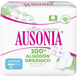 Ausonia Organic Compresas Normal Alas 12 Uds Mujer