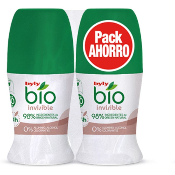 Byly Bio Natural 0% Invisible Deodorant Roll-on Lote 2 Piezas Unisex