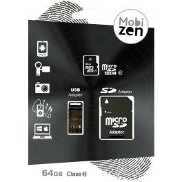 Mobizen Tarjeta Micro-sd 64gb Msd 4en1 Cl10 Usb/sd/msd